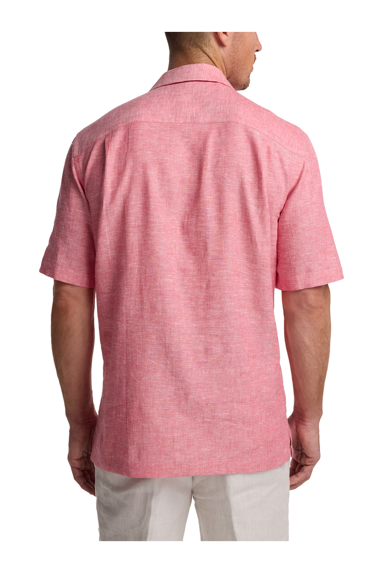 Linen Blend Solid Casual Shirt, Alternate, color, Light Red