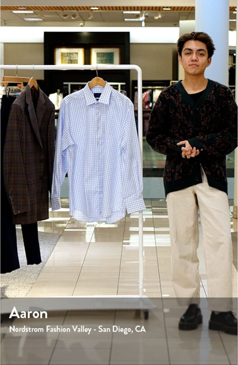 Regular Fit Dobby Check Cotton Dress Shirt, sales video thumbnail