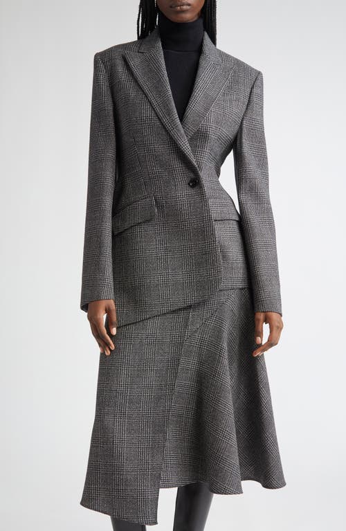 Michael Kors Collection Asymmetric Virgin Wool Blazer In Gray