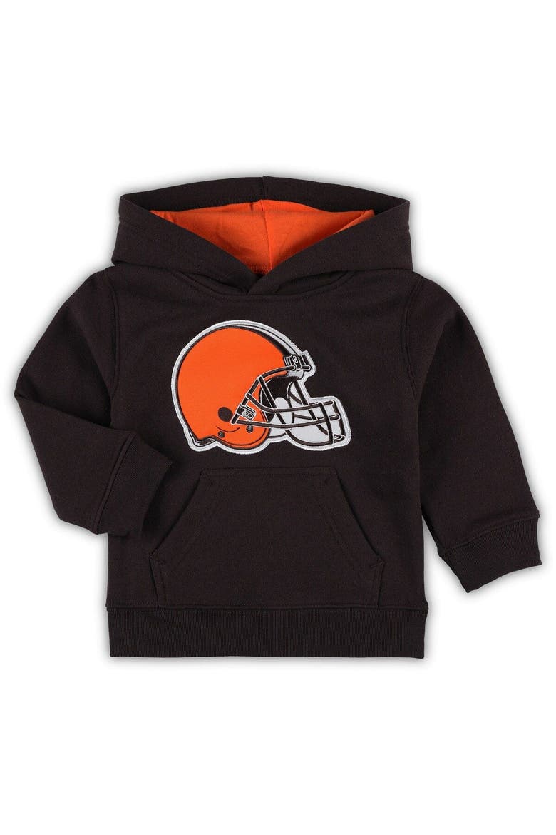 Toddler Brown Cleveland Browns Fan Gear Primary Logo Pullover Hoodie, Main, color, Brown