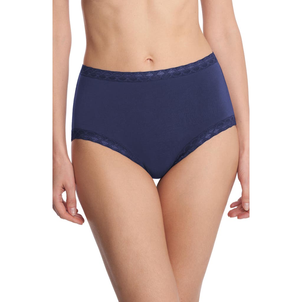 Natori Bliss Cotton Full Brief In Blue