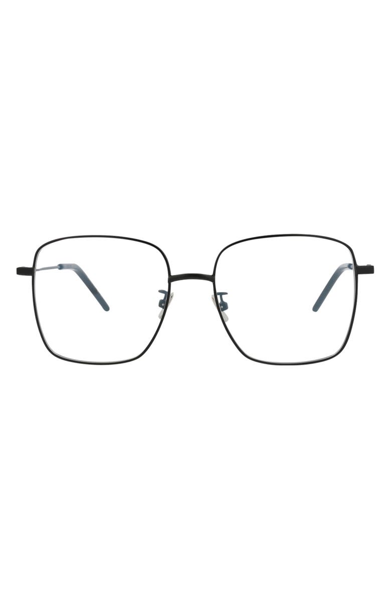 Saint Laurent Novelty 54mm Square Optical Glasses, Main, color,
