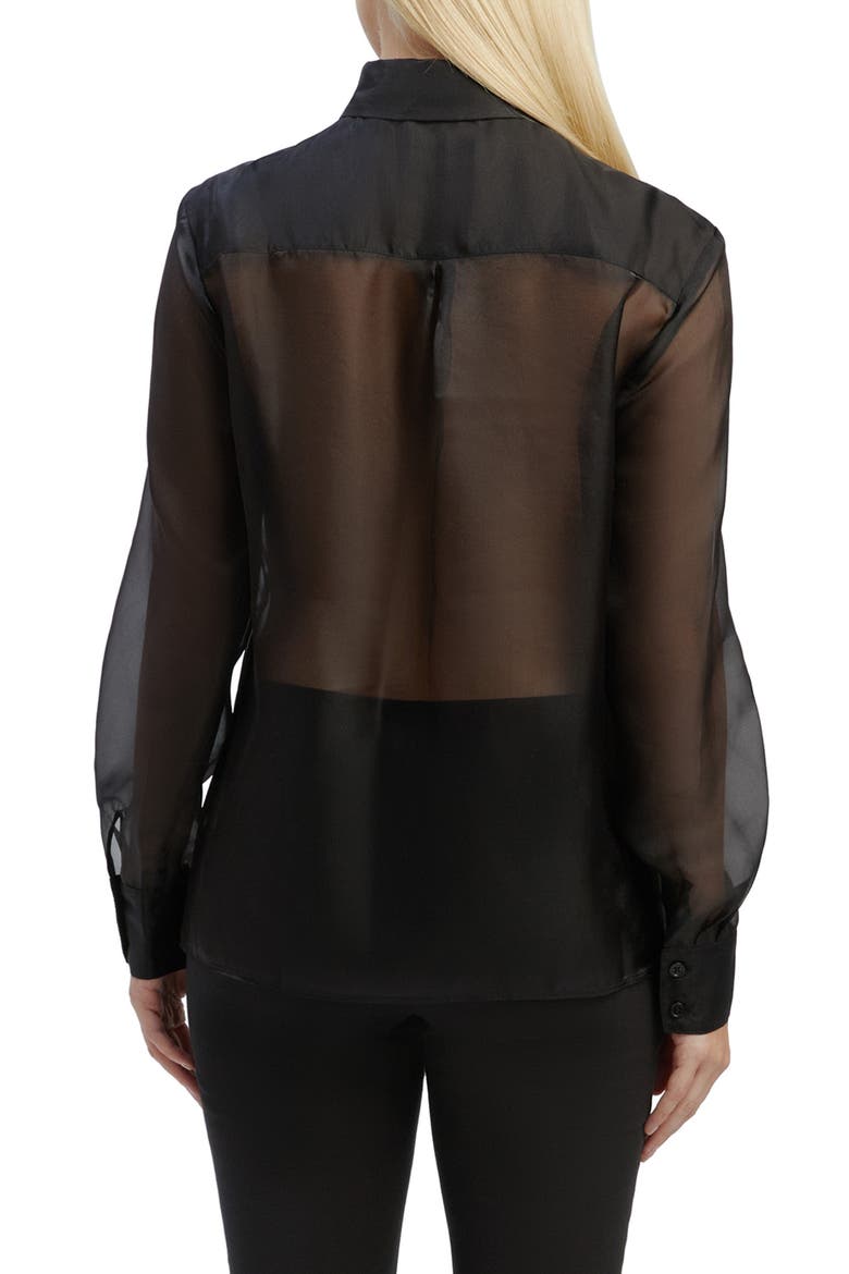 Rebecca Organza Shirt, Alternate, color, BLACK