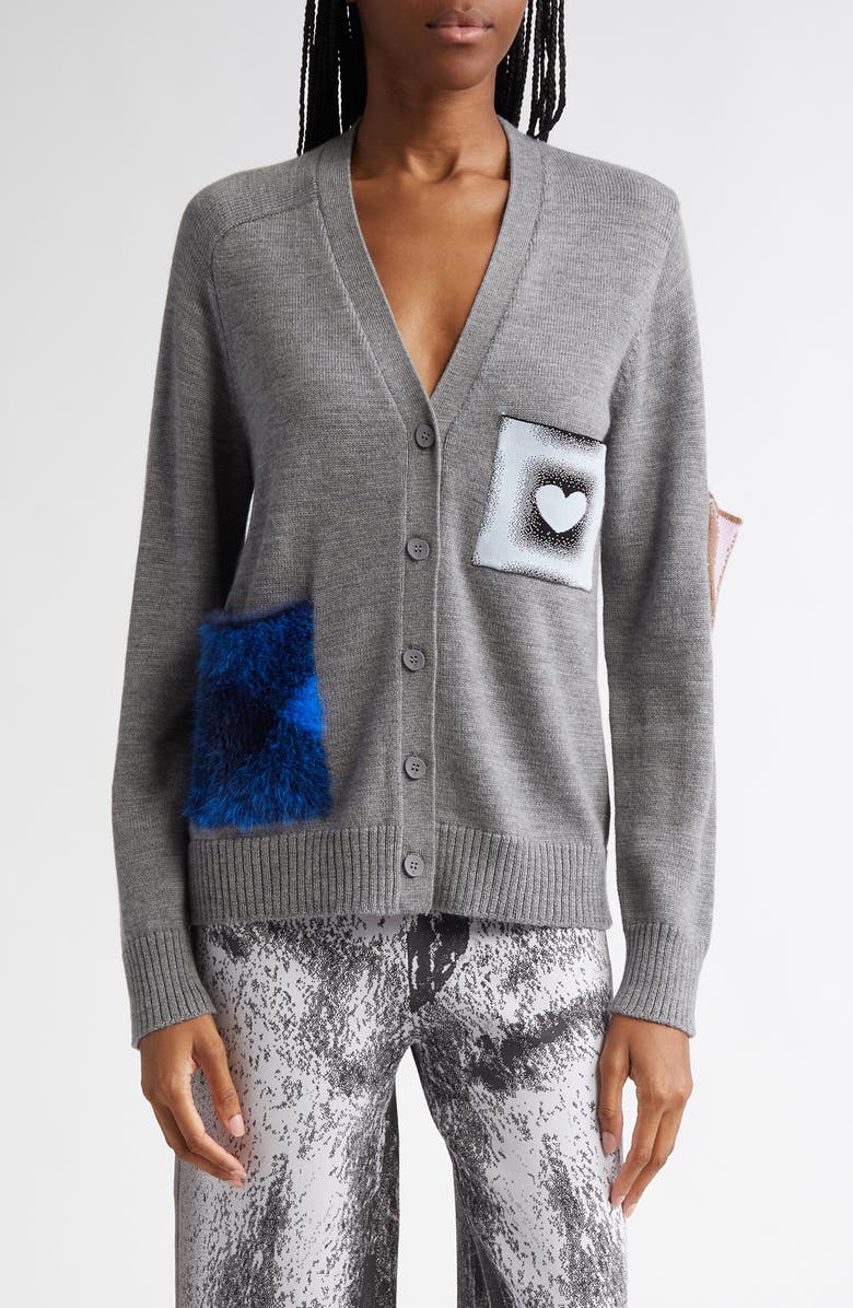 PH5 Brando Asymmetric Contrast Pocket Merino Wool Cardigan, Main, color,