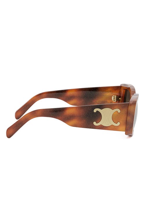 Celine Maxi Triomphe Rectangle Sunglasses In Blonde Havana/brown