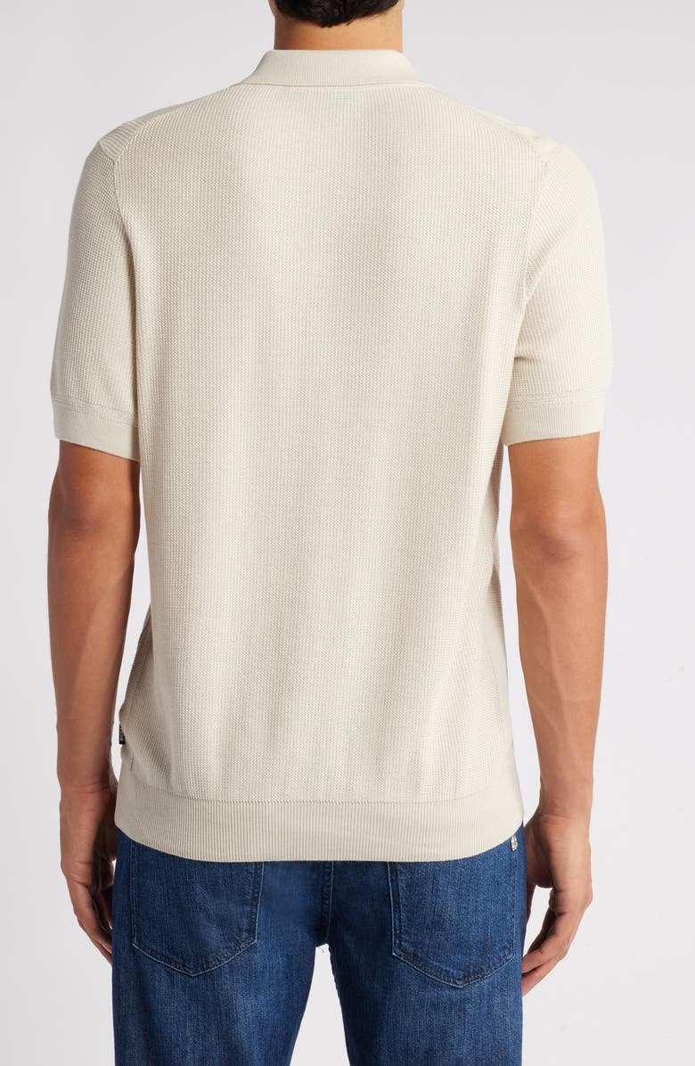 BOSS Daremo Cotton Blend Polo Sweater, Alternate, color, Open White