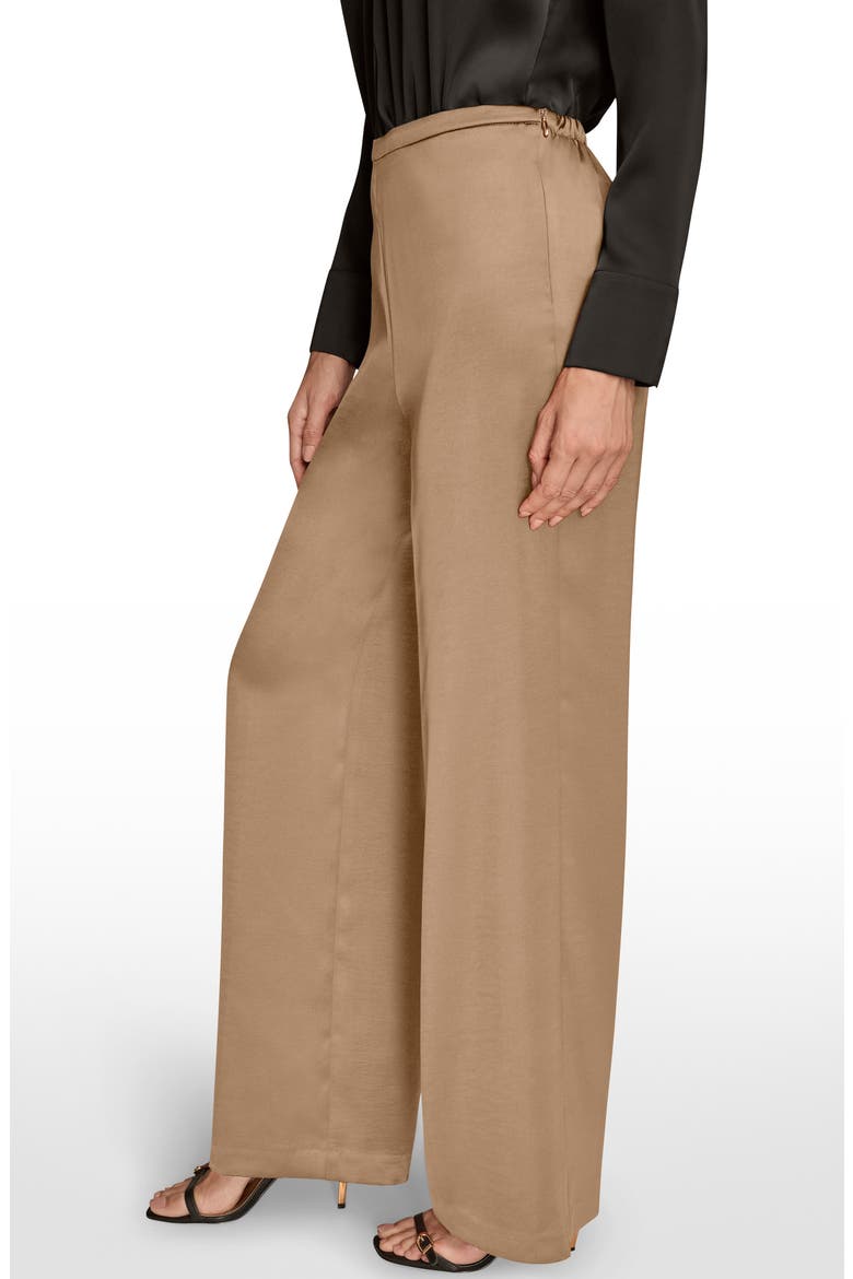 Wide Leg Satin Pants, Alternate, color, FAWN