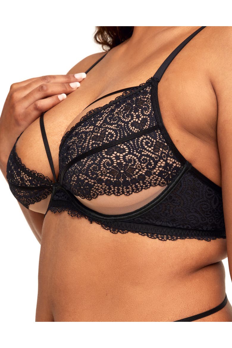 Jenni Unlined Plunge Bra, Alternate, color, Black