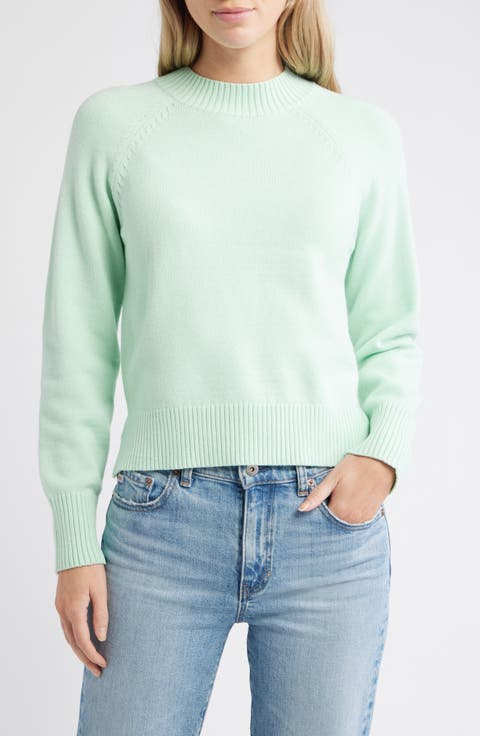Mock Neck Raglan Sleeve Sweater