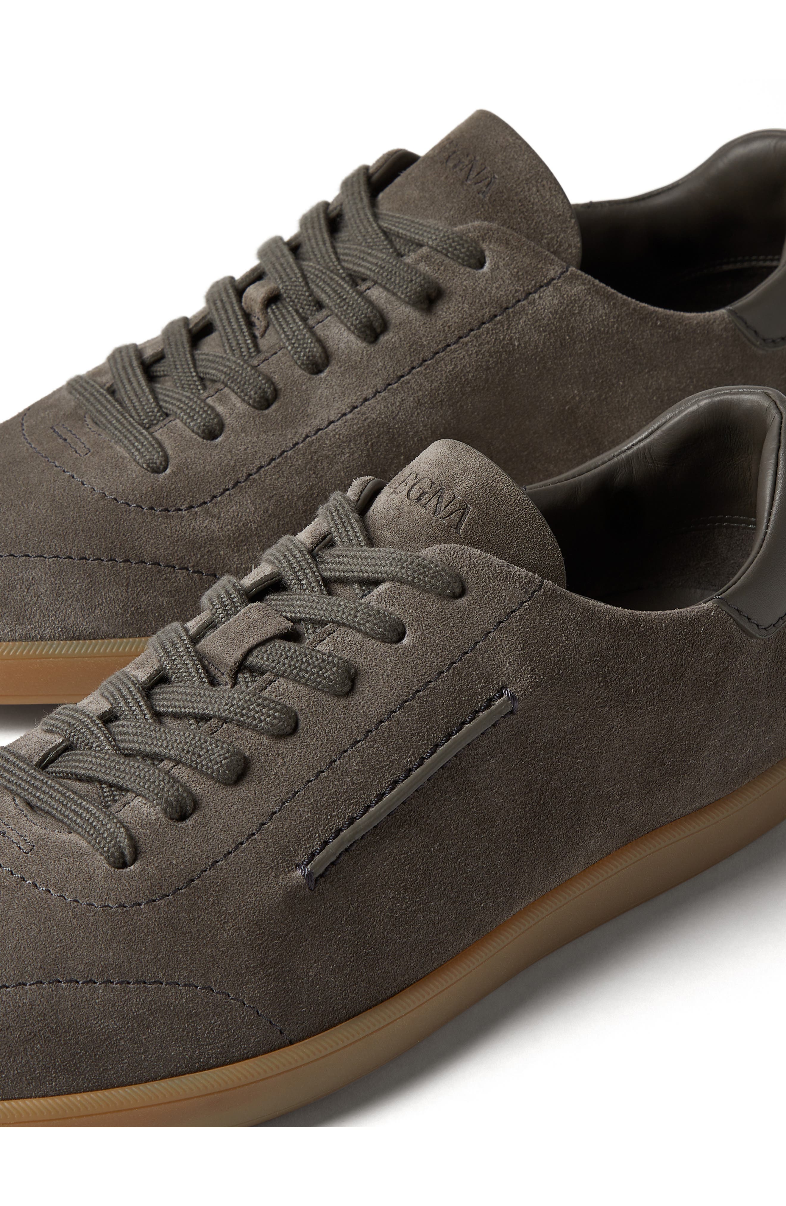 ZEGNA 232 Suede Sneaker, Alternate, color, Dark Taupe