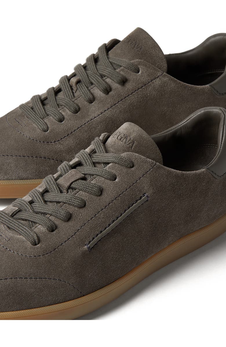 ZEGNA 232 Suede Sneaker, Alternate, color, Dark Taupe