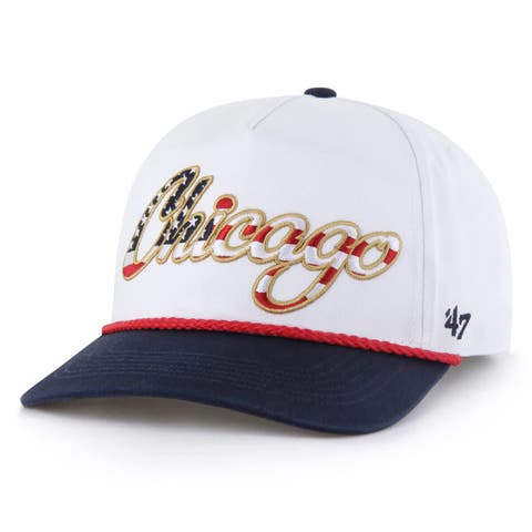 Men's '47 White Chicago Cubs Patriotic Overhand Hitch Adjustable Hat