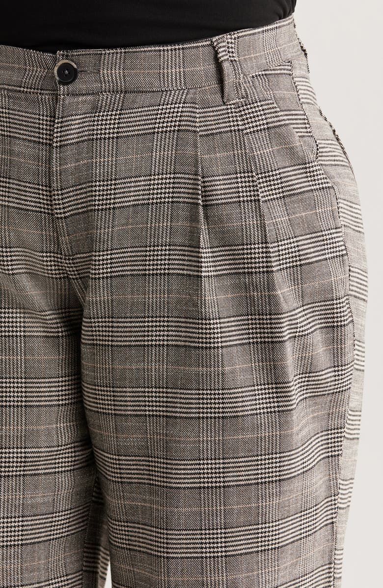 Wit & Wisdom Skyrise Glen Plaid Pleated Wide Leg Trousers, Alternate, color, Birch Black Multi