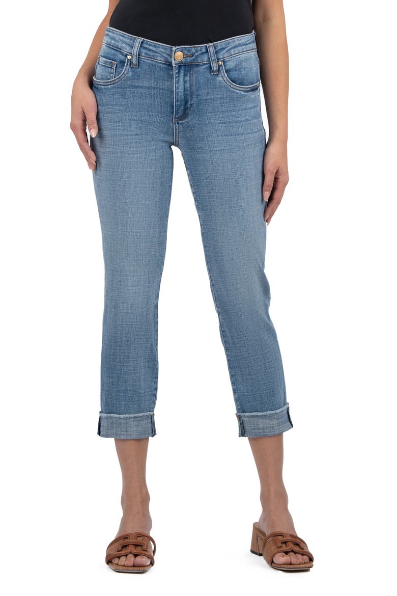 Amy Crop Straight Leg Jeans, Main, color, GAINED W/MED BA