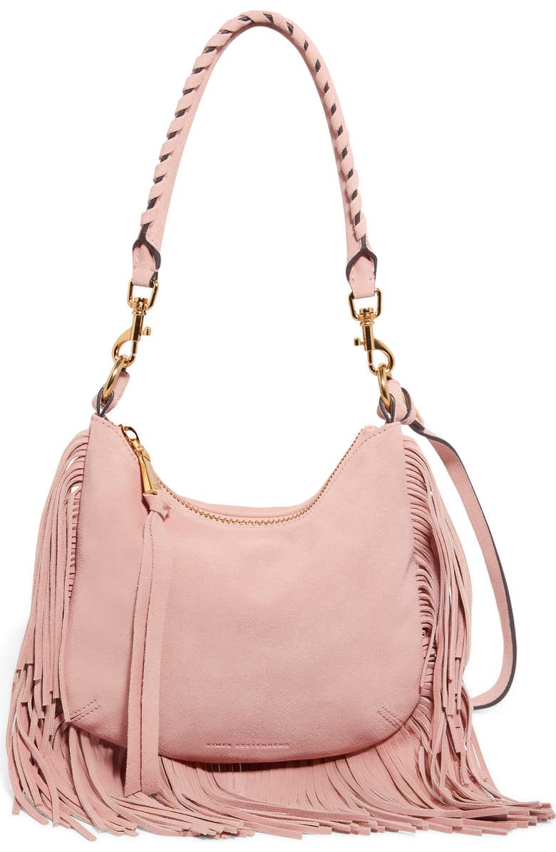 AIMEE Kane Convertible Leather Shoulder Bag, Main, color, Peachy