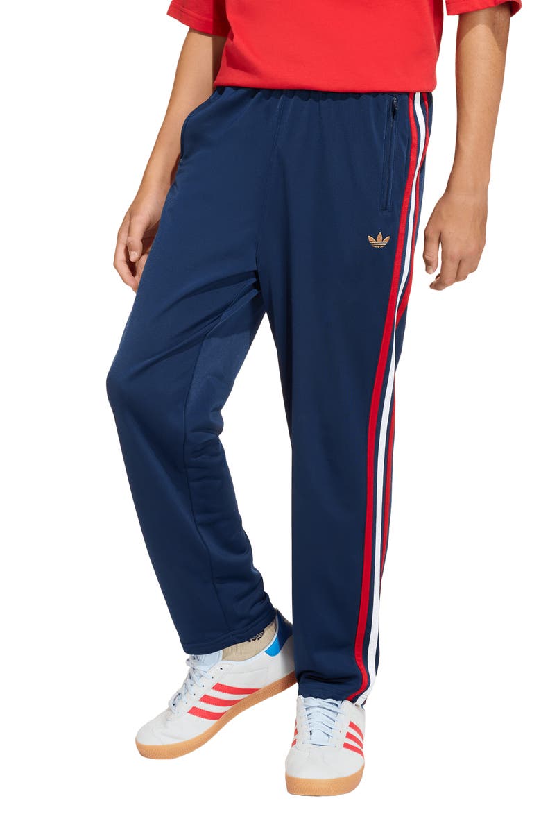 adidas Originals Kids' Firebird Recycled Polyester Track Pants, Alternate, color, Night Indigo/Dark Football Gold