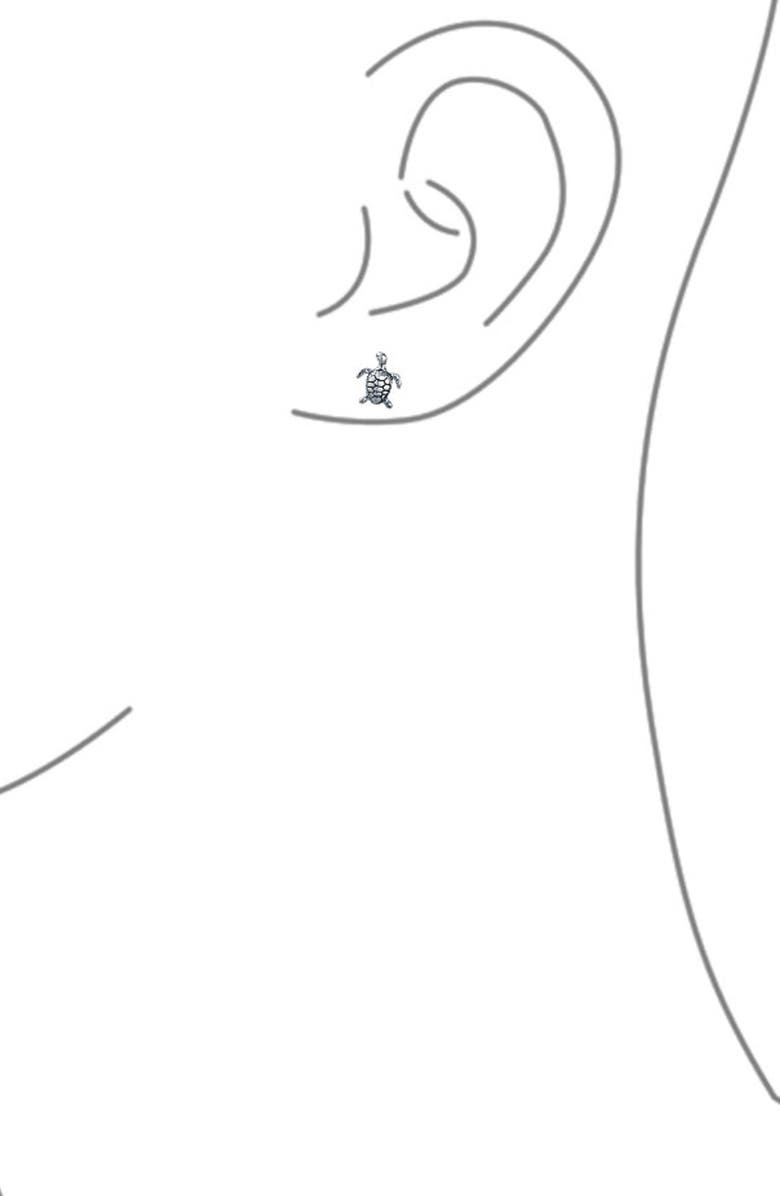 BLING JEWELRY Tiny Nautical Hawaiian Sea Turtle Stud Earrings, Alternate, color, Silver