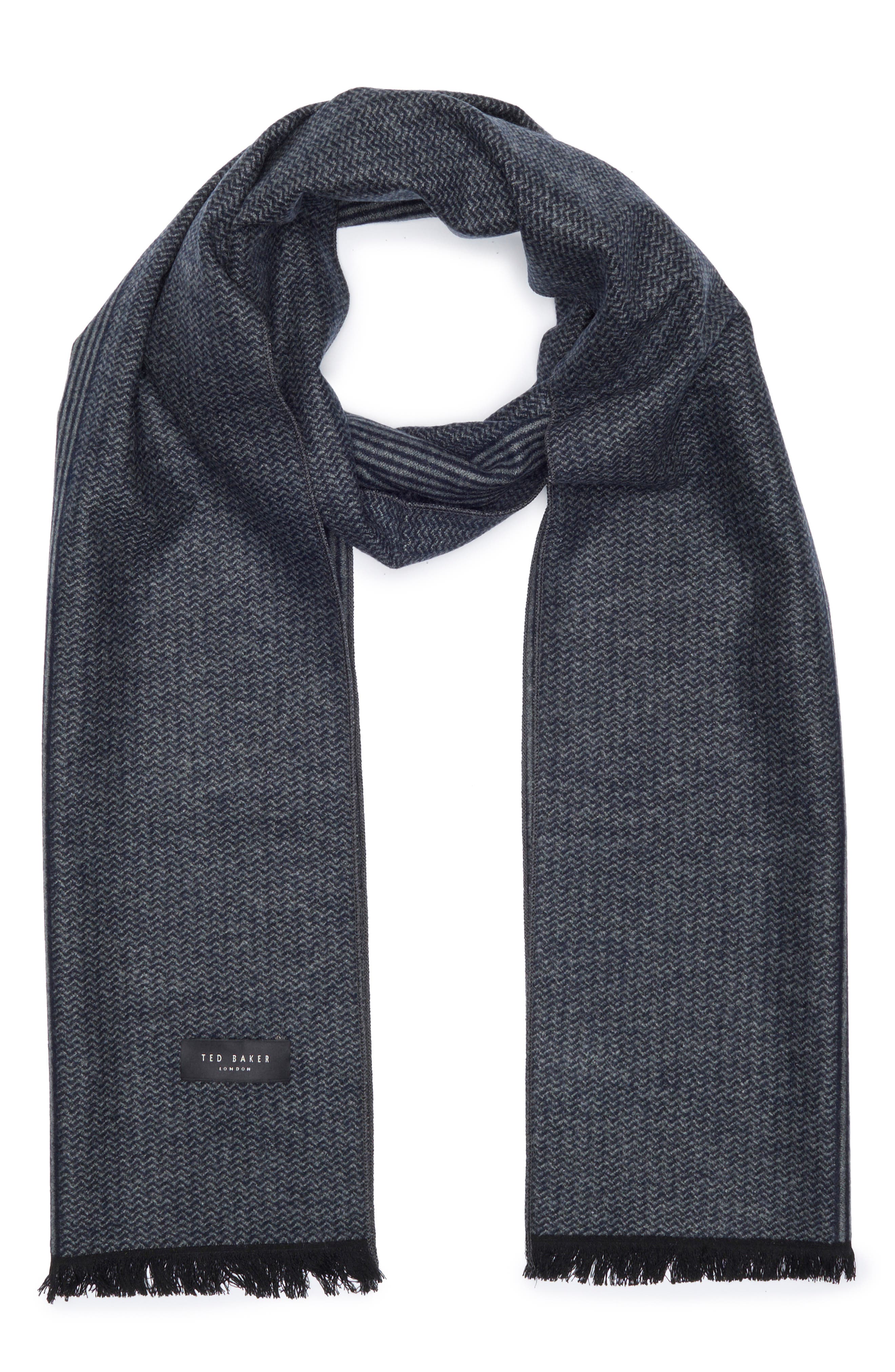 Ted Baker London Stripe Silk Reversible Scarf