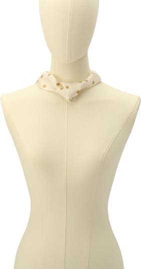 Polka Dot Silk Skinny Scarf