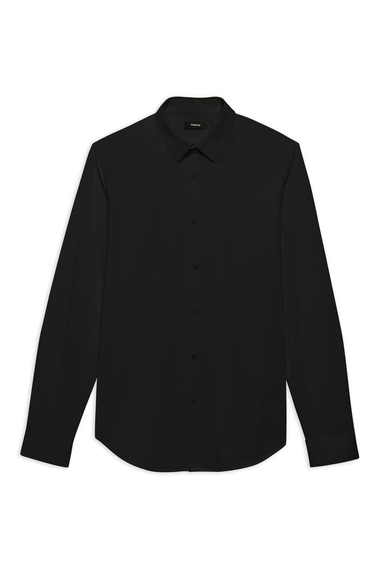Sylvain ND Structure Knit Button-Up Shirt, Alternate, color, BLK