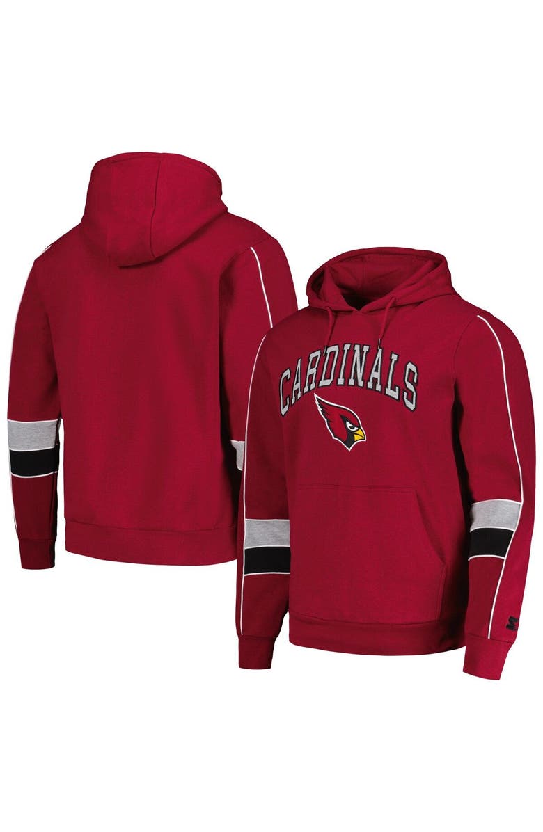 STARTER Men's Starter Cardinal Arizona Cardinals Captain Pullover Hoodie, Main, color, Cardinal