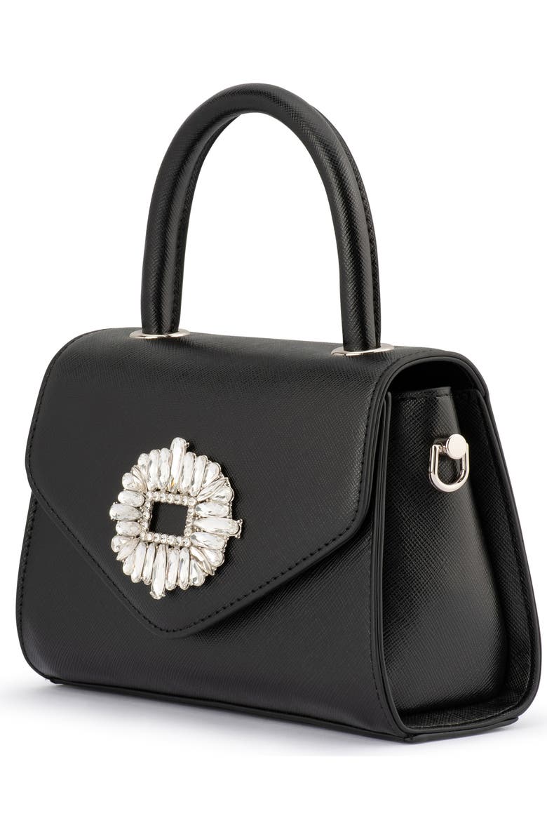 Olga Berg Alejandra Embellished Top Handle Bag, Alternate, color, Black