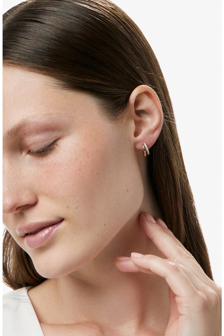 Toda Double Hoop Earrings, Alternate, color, 925 YG / CLEAR