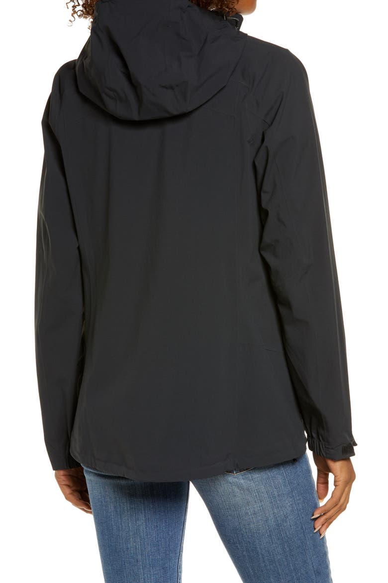 Cresta Stretch Waterproof Hooded Rain Jacket, Alternate, color, BLACK