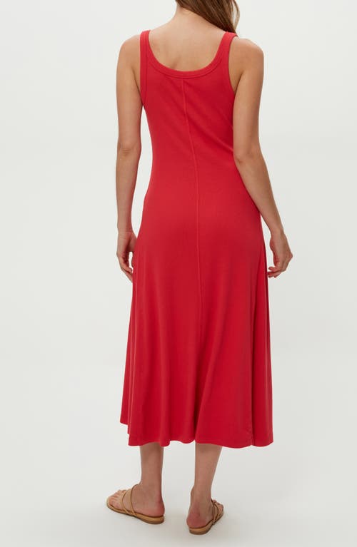 Michael Stars Celine Rib Midi Dress In Red