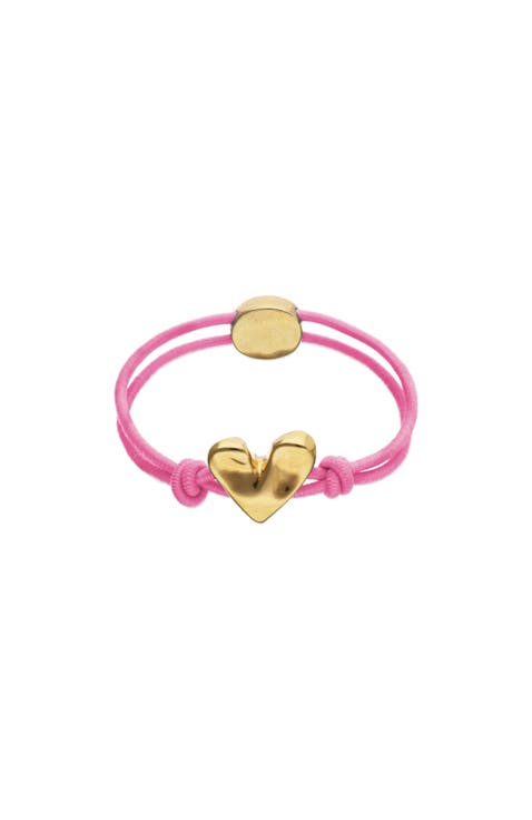 Elastic Thread Bracelet with 18K Gold-Plated Heart