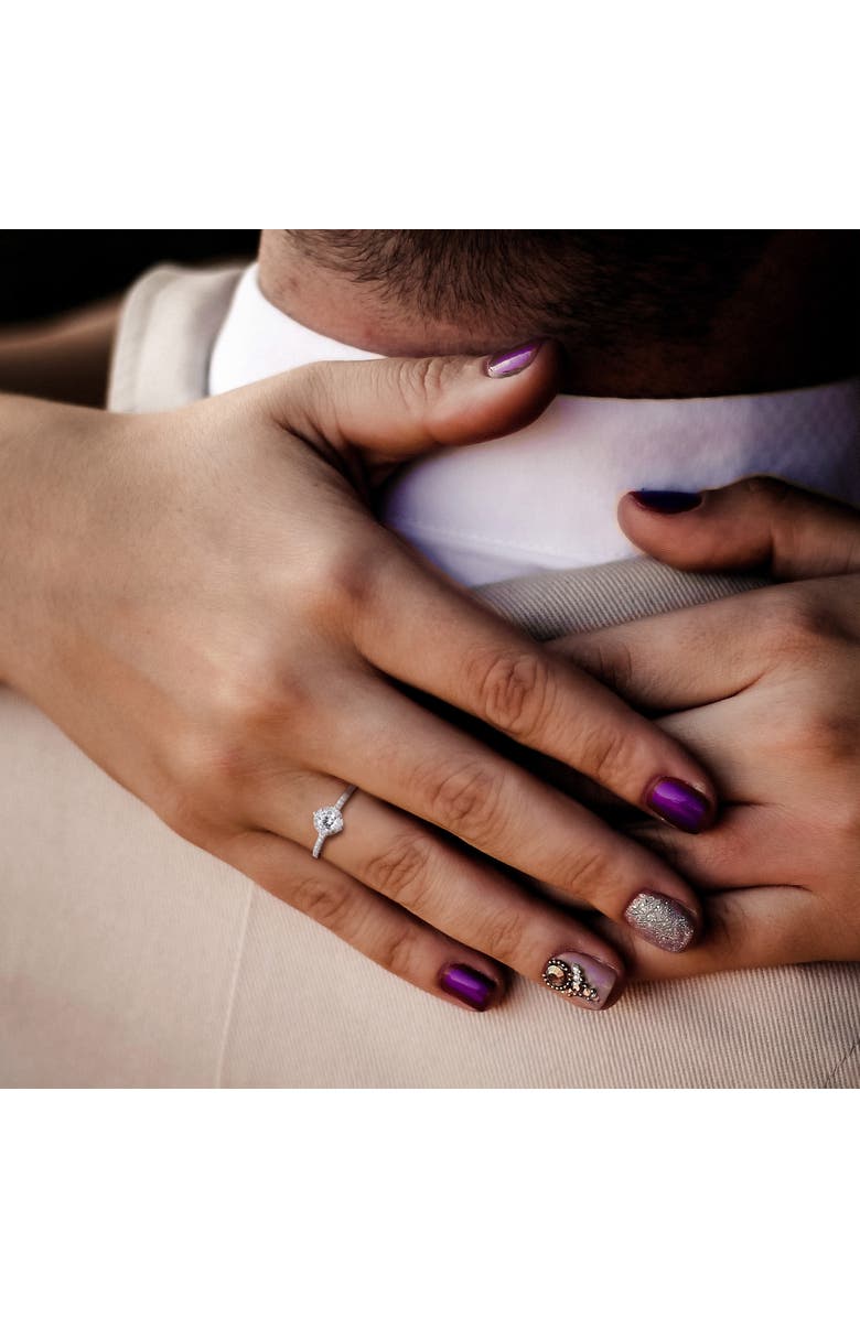 Julianna B. 1/3 ctw Lab-Grown Diamond Halo Engagement Ring 18k, Alternate, color, White Gold