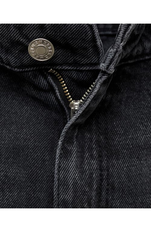 Mango High Waist Straight Leg Jeans In Black Denim