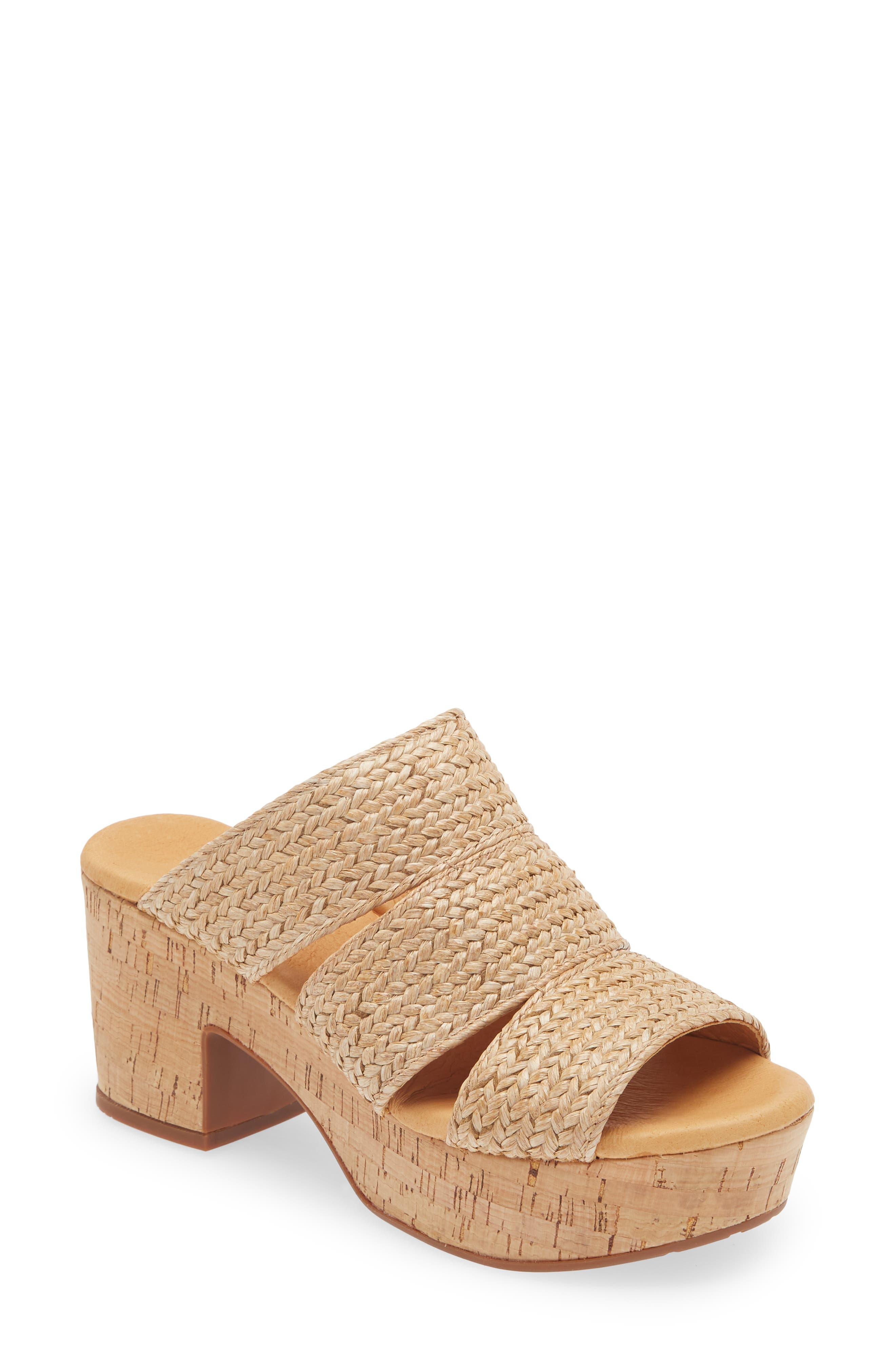 Chocolat Blu Gusto Platform Sandal, Main, color, Natural Raffia