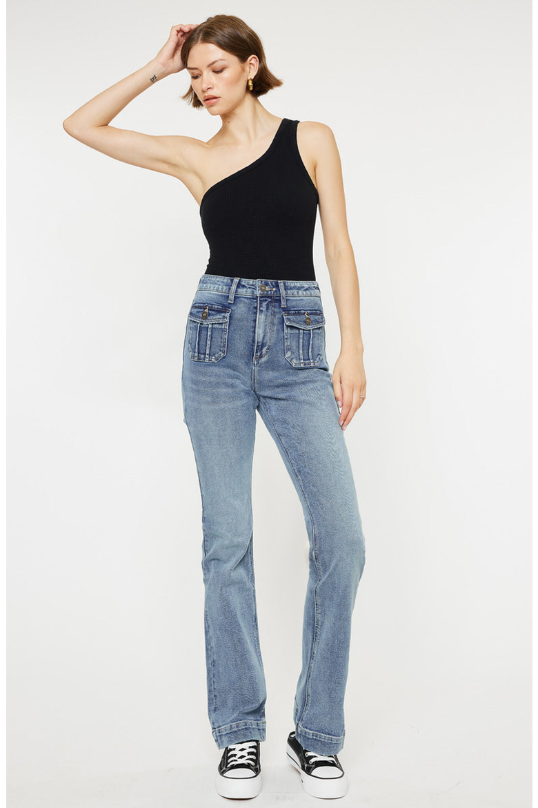 Carrie High Rise Vintage Bootcut Jeans, Alternate, color, Medium Wash