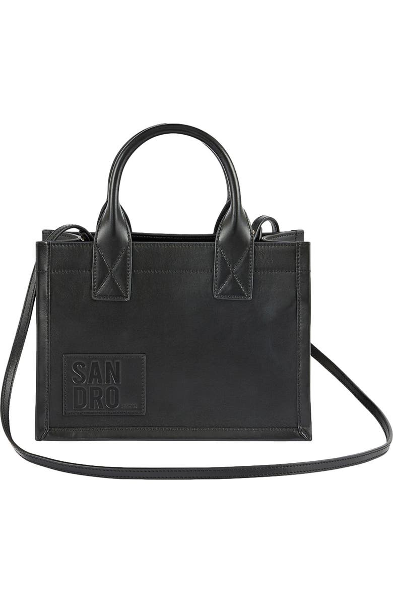 SANDRO Small Kasbah tote in smooth leather, Main, color,