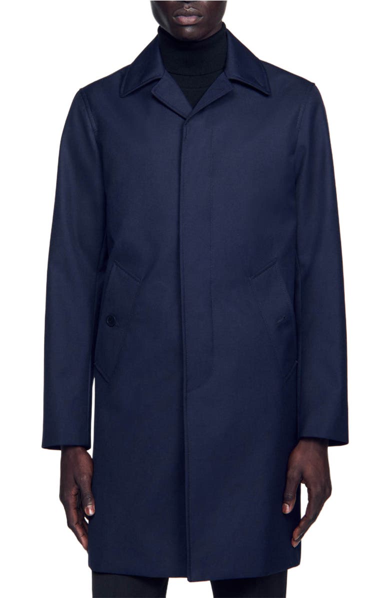 SANDRO Waterproof raincoat, Alternate, color, Navy Blue