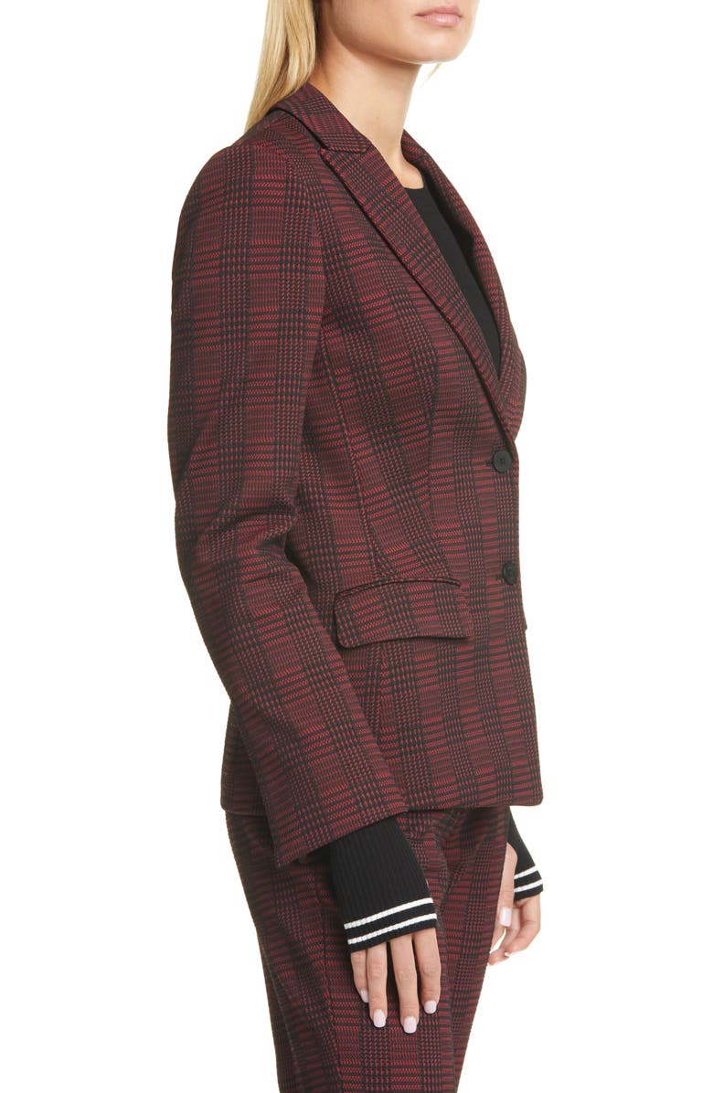 HUGO Houndstooth Plaid Long Jacket, Alternate, color, 