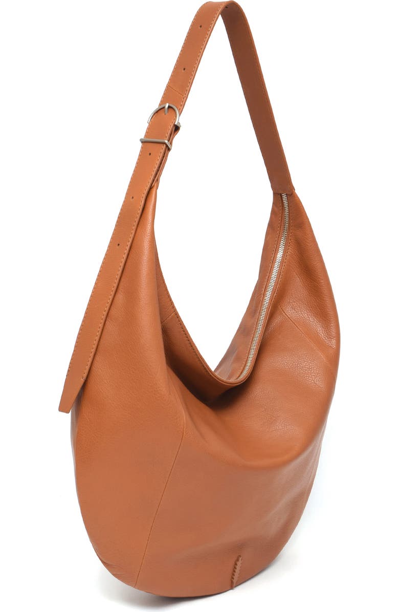 Thacker Oversize Wyatt Leather Hobo Bag, Alternate, color, Cognac