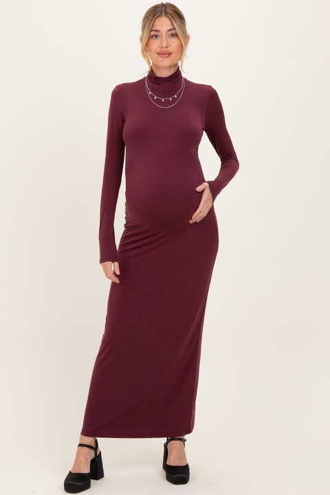 Turtleneck Long Sleeve Maxi Dress