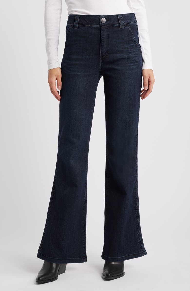 Wit & Wisdom 'Ab'Solution Skyrise Flare Jeans, Main, color, Dark Indigo Artisanal