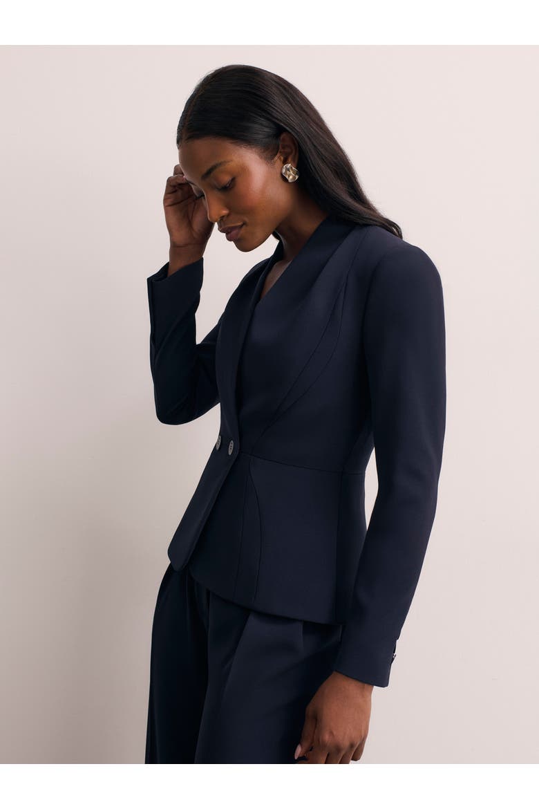 Arno Clever Crepe Blazer, Alternate, color, Navy