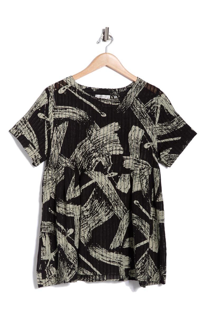 PATRIZIA LUCA Draped Grommet T-Shirt, Main, color, Black