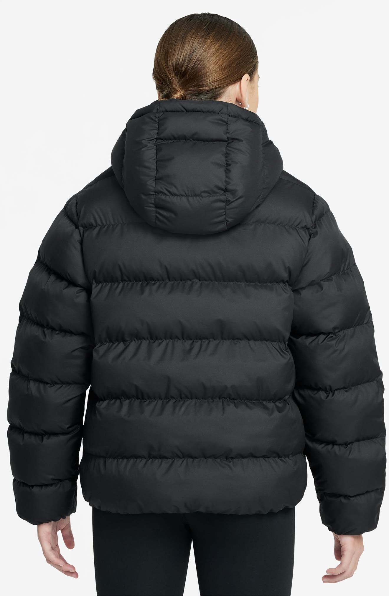 nike quilted zip front hooded jacket