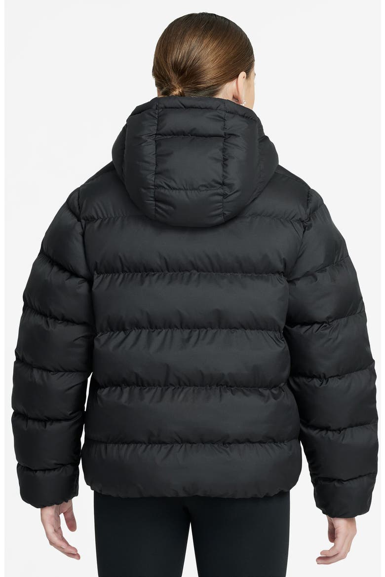 Kids' Sportswear All Day Therma-FIT Quilted Hooded Puffer Jacket, Alternate, color, BLACK/ WHITE