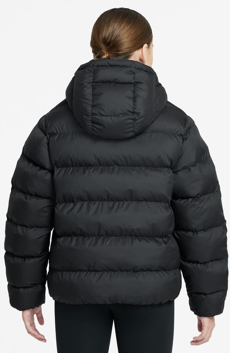 Nike Kids' Sportswear All Day Therma-FIT Quilted Hooded Puffer Jacket, Alternate, color, Black/ White