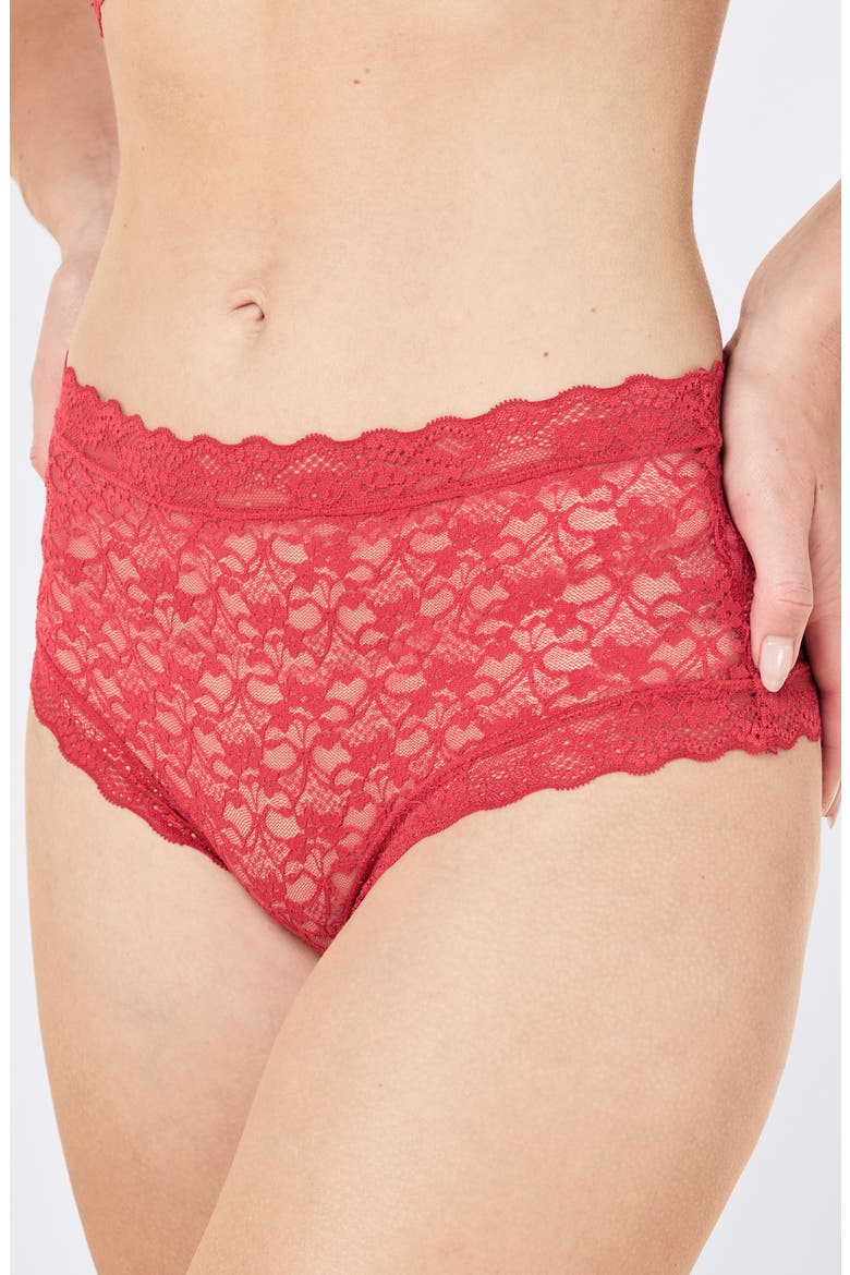 Lulu Lace High Waist Knickers, Alternate, color, AMOUR ROSE