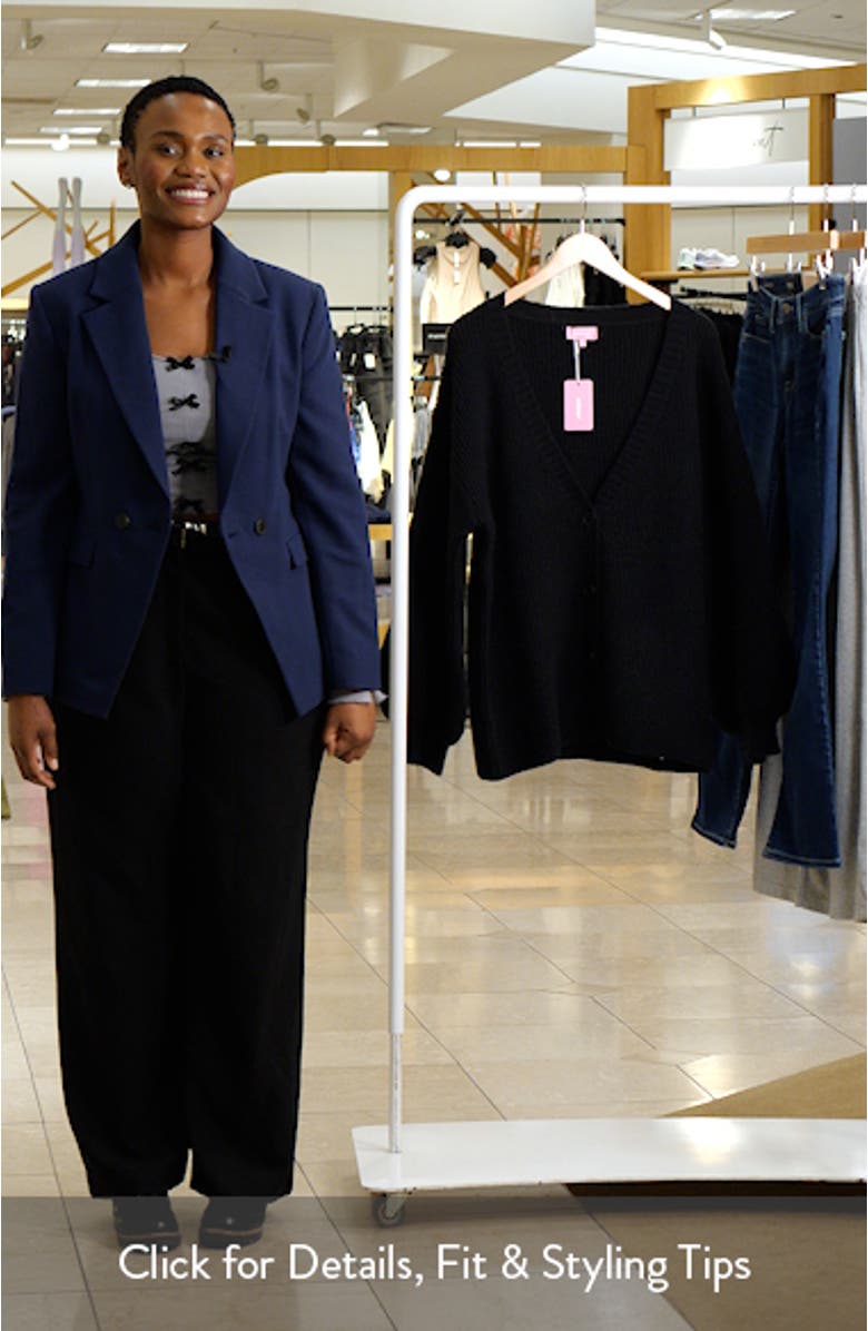 Mathilde Oversize V-Neck Blouson Cardigan, sales video thumbnail