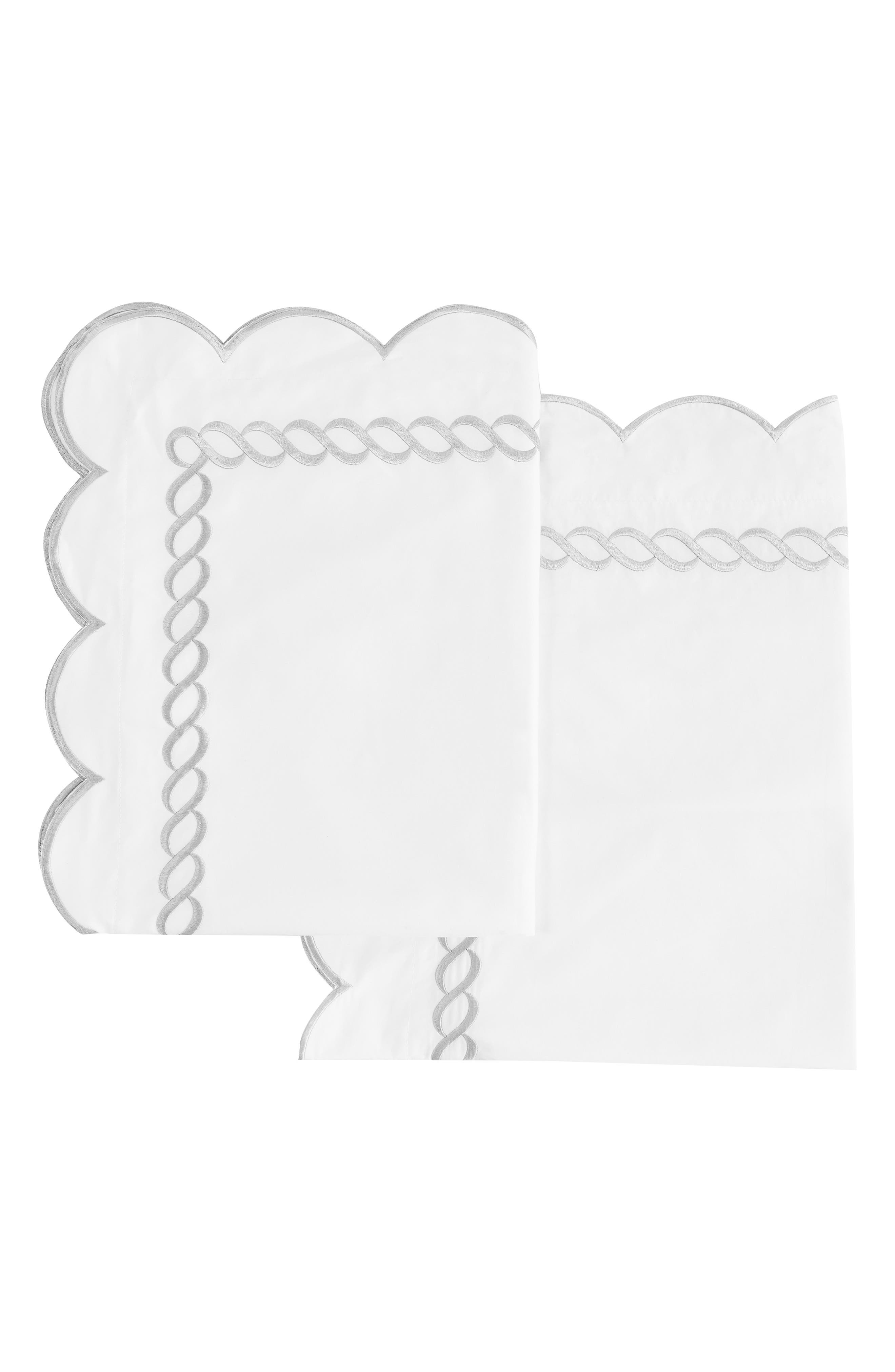 MELANGE HOME Set of 2 Scallop Rope Euro Shams