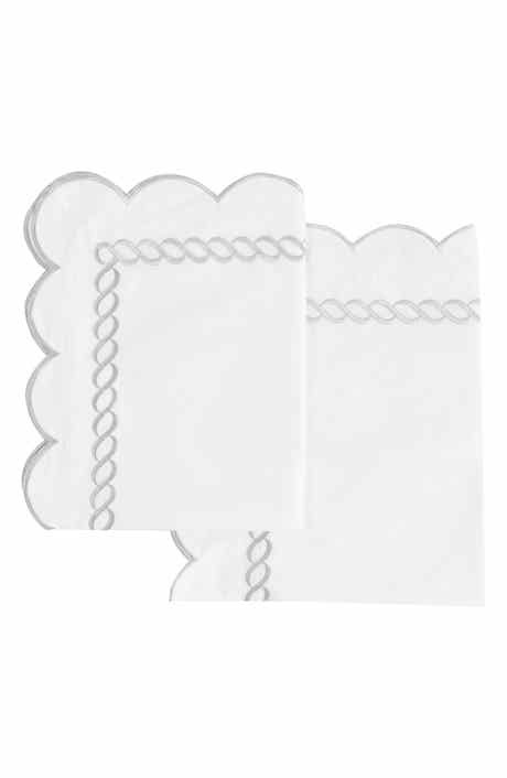 MELANGE HOME Set of 2 Scallop Rope Euro Shams