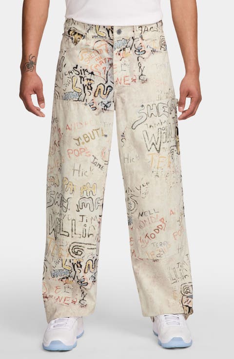Air Jordan Loose Fit Playground Print Carpenter Pants